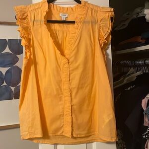 Jcrew Factory Melon Colored Ruffle Blouse Size Medium